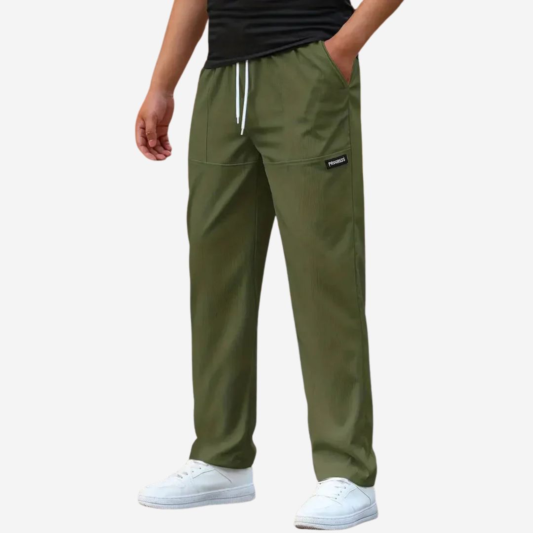Men's Soft Elastic Jogger Pants with Relaxed Fit Design