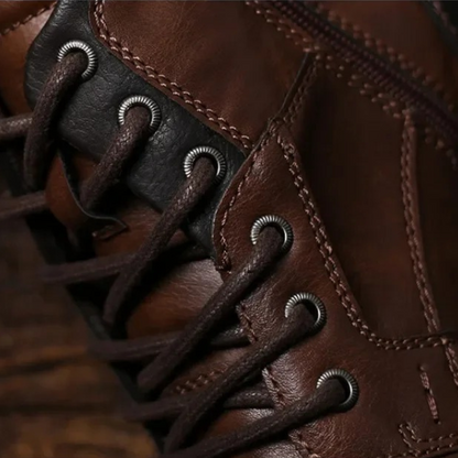 Rugged Men's Classic Leather Ankle Boots