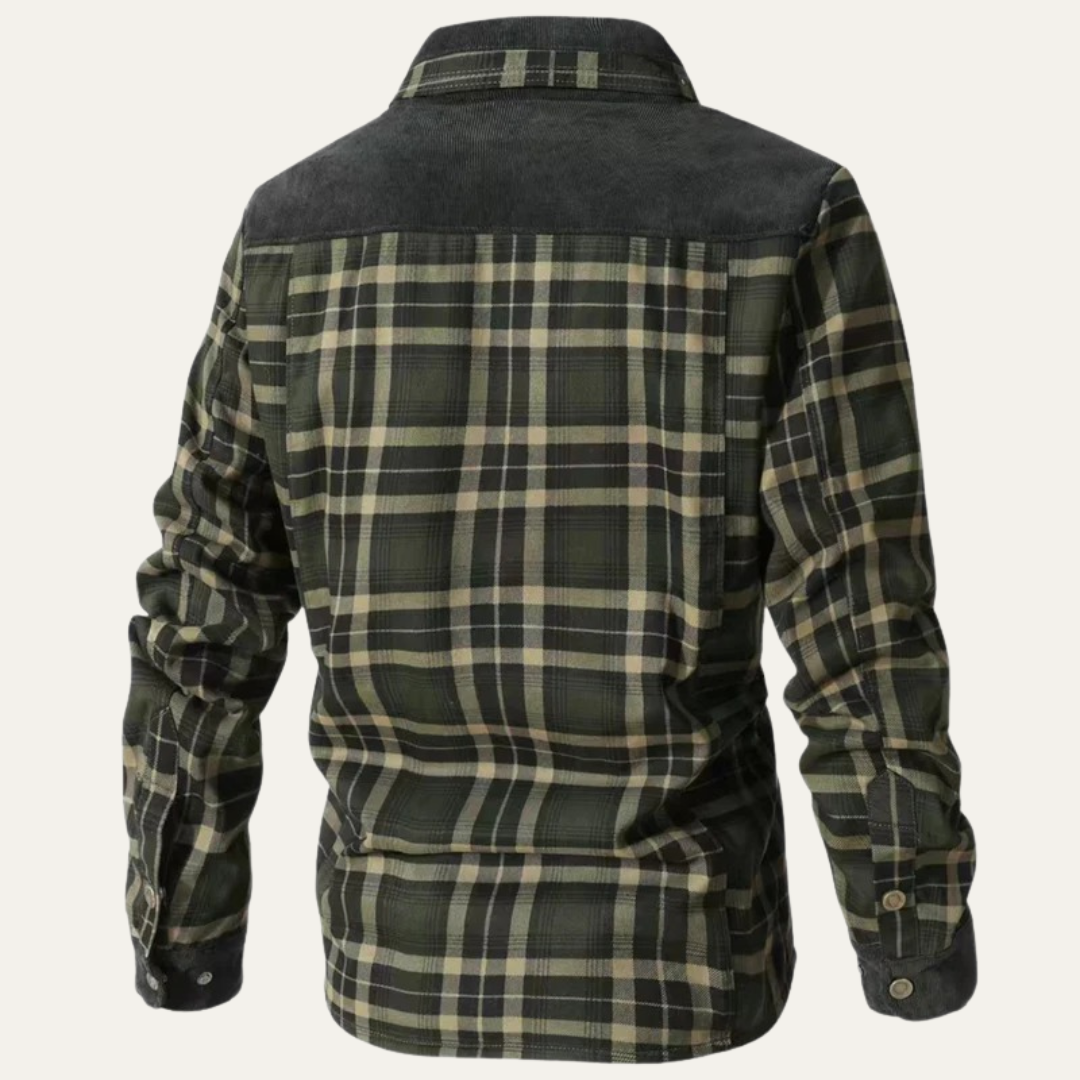 Warm Plaid Flannel Shirt Jacket for Men
