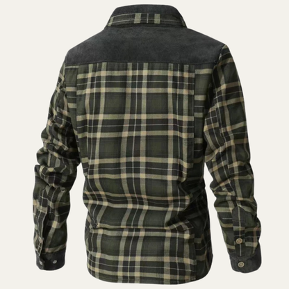 Warm Plaid Flannel Shirt Jacket for Men