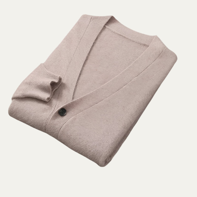Soft Men's Button Front Crew Neck Sweater Cardigan