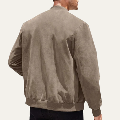 Men's Quilted Zipper Bomber Jacket