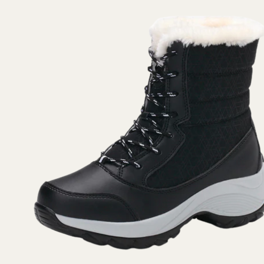 Warm Waterproof Snow Boot with Faux Fur Trim