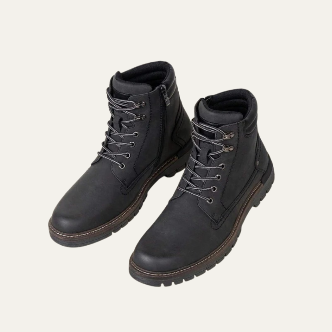 Tough Tactical Lace Up Ankle Boots with Rubber Sole