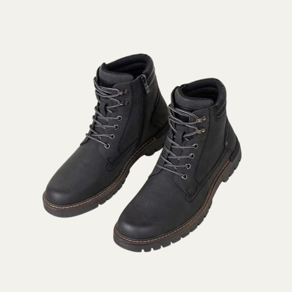 Tough Tactical Lace Up Ankle Boots with Rubber Sole