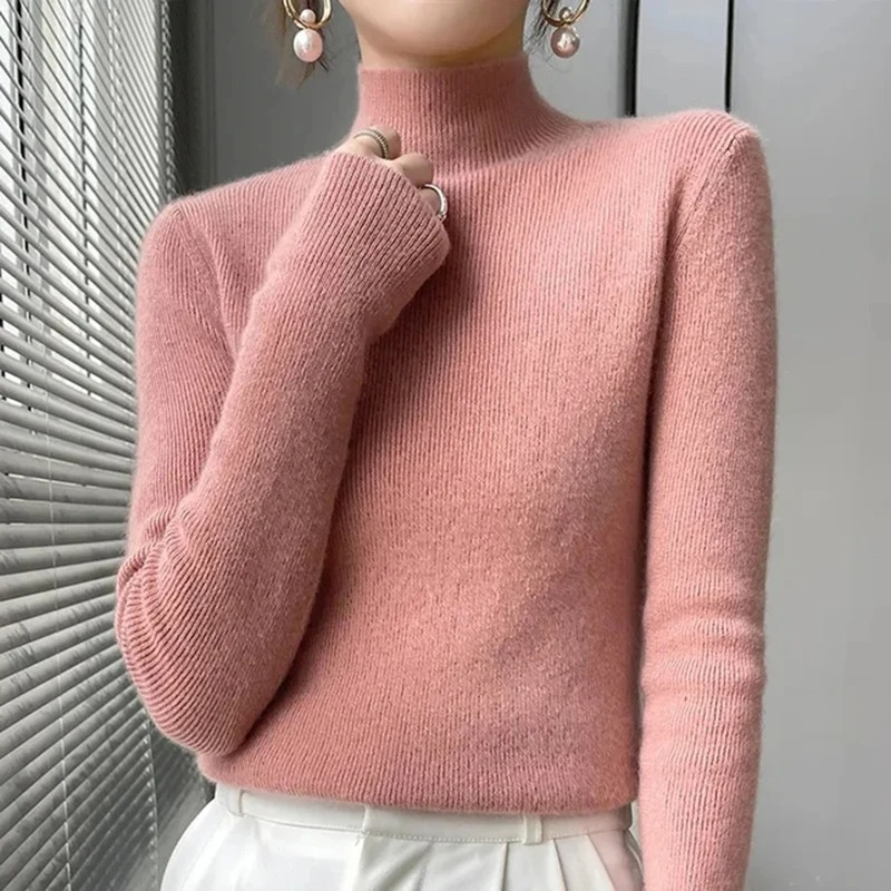 Cozy Fitted Ladies Wool Winter Sweater