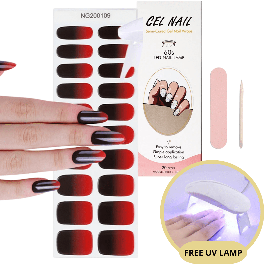 Nail Art Sticker Kit with LED Light