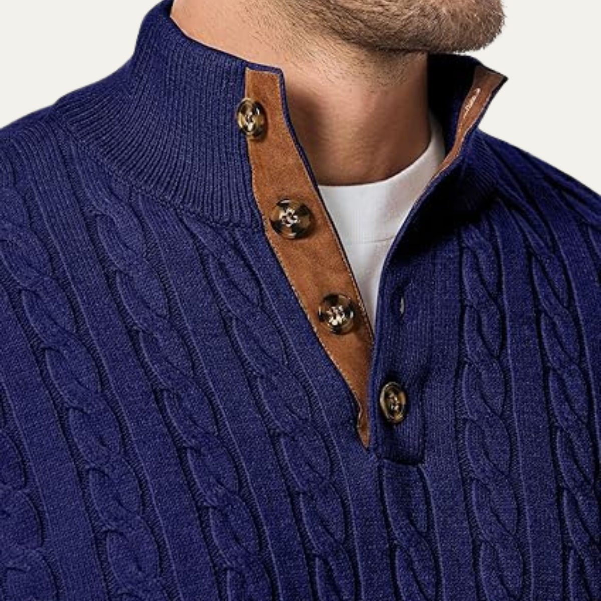 Classic Men's Cable Crew Neck Sweater