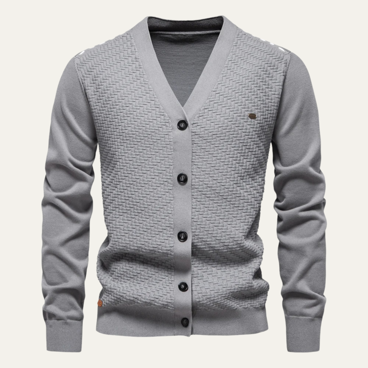 Classic Textured Open Front Cardigan Sweater