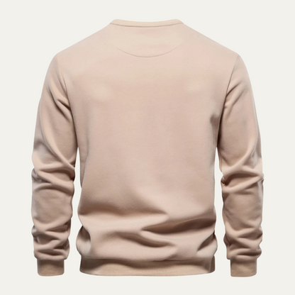 Relaxed Fit Men's Crew Neck Sweater with Pocket