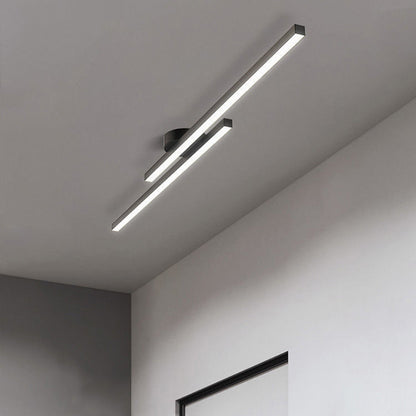 Polished Chrome LED Semi Flush Ceiling Lamp