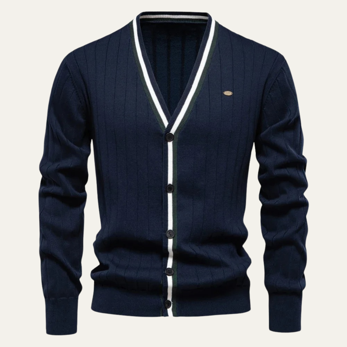 Men's Skinny Fit Crew Neck Cotton Sweater Cardigan