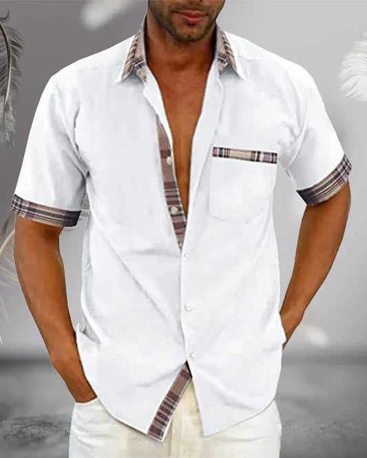 Stylish Shirt with Contrast Trim and Slim Fit - OutfitLondon