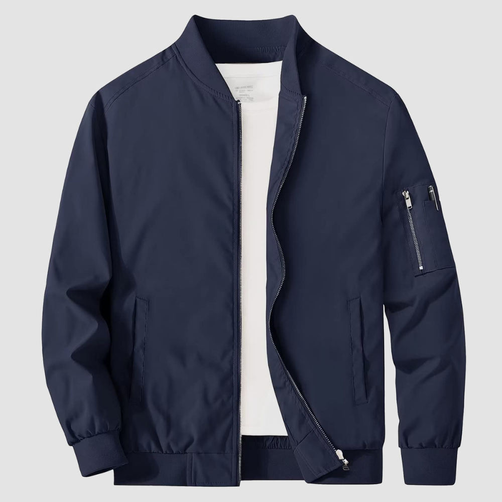 Men's Vintage Style Zip Up Bomber Coat