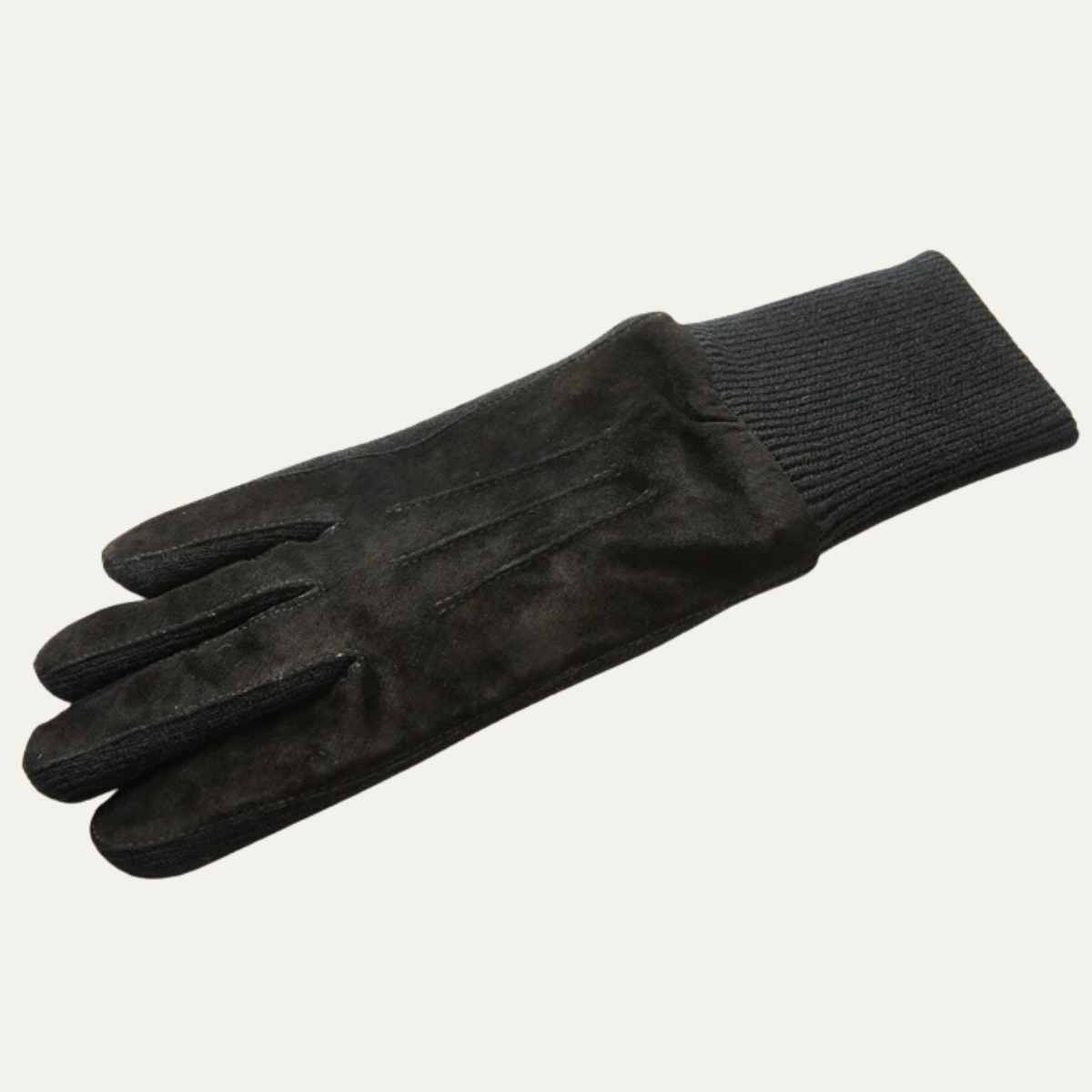 Warm Men's Suede Gloves with Fleece Lining