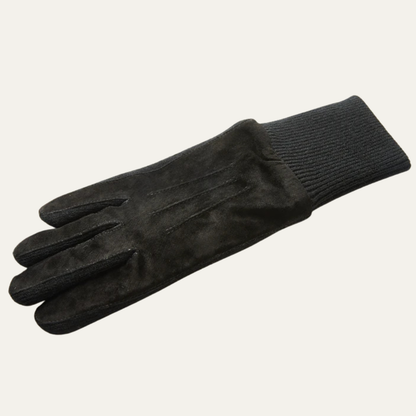Warm Men's Suede Gloves with Fleece Lining