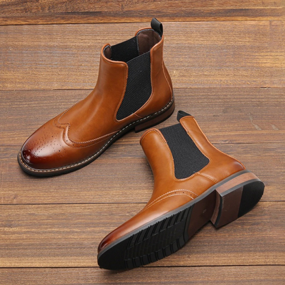 Stylish Men's Leather Ankle Chelsea Boots