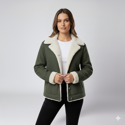 Warm Women's Parka Jacket with Fleece Lining