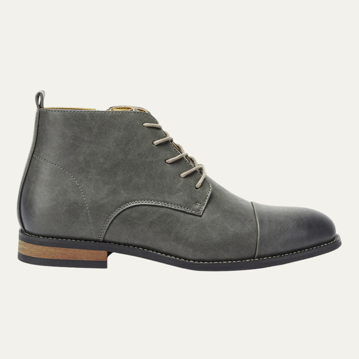 Stylish Men's Leather Zip Up Ankle Boots