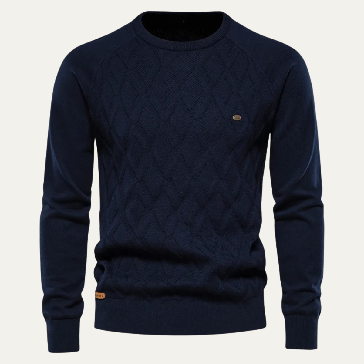 Traditional Cable Knit Men's Crew Neck Sweater