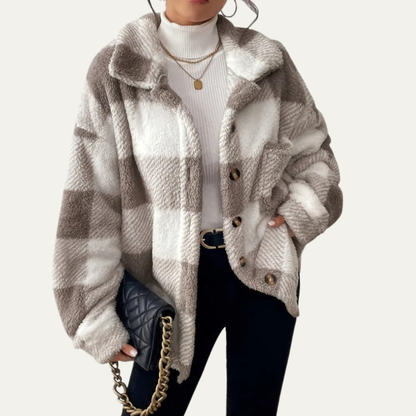 Ladies Large Check Flannel Jacket