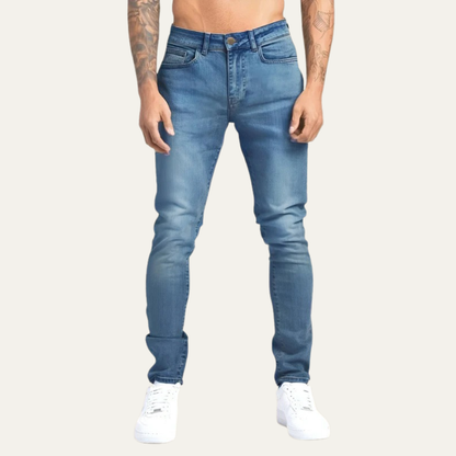 Men's Ripped Slim Fit Low Rise Jeans