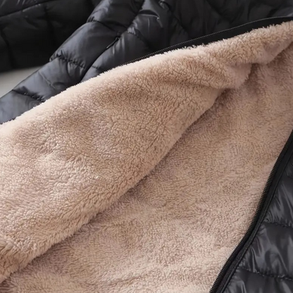 Warm Faux Fur Quilted Parka Jacket