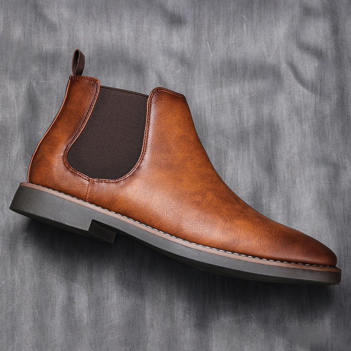 Brown Leather Men's Chelsea Ankle Boots