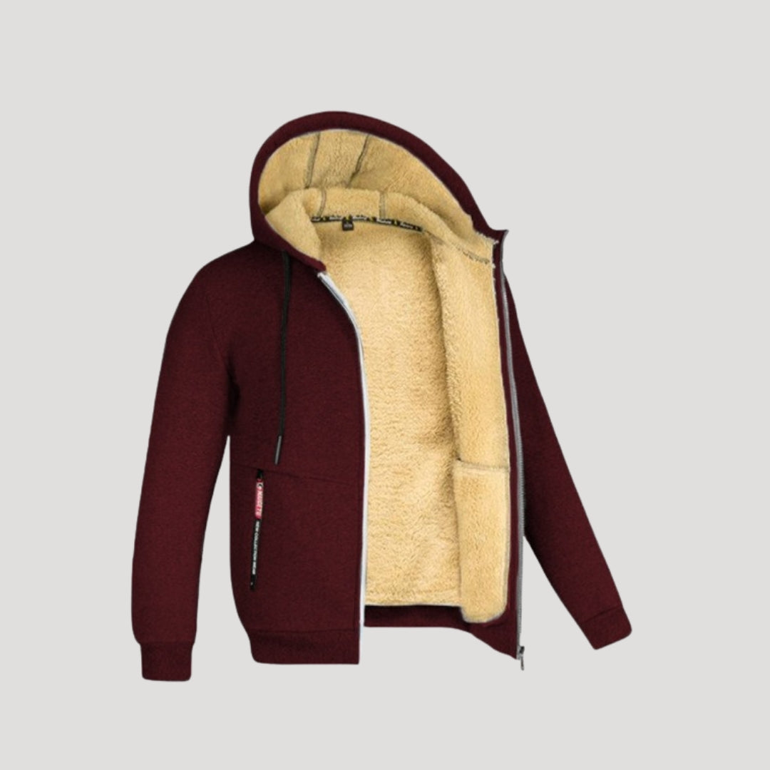 Warm Fleece Lined Zipper Hooded Jacket