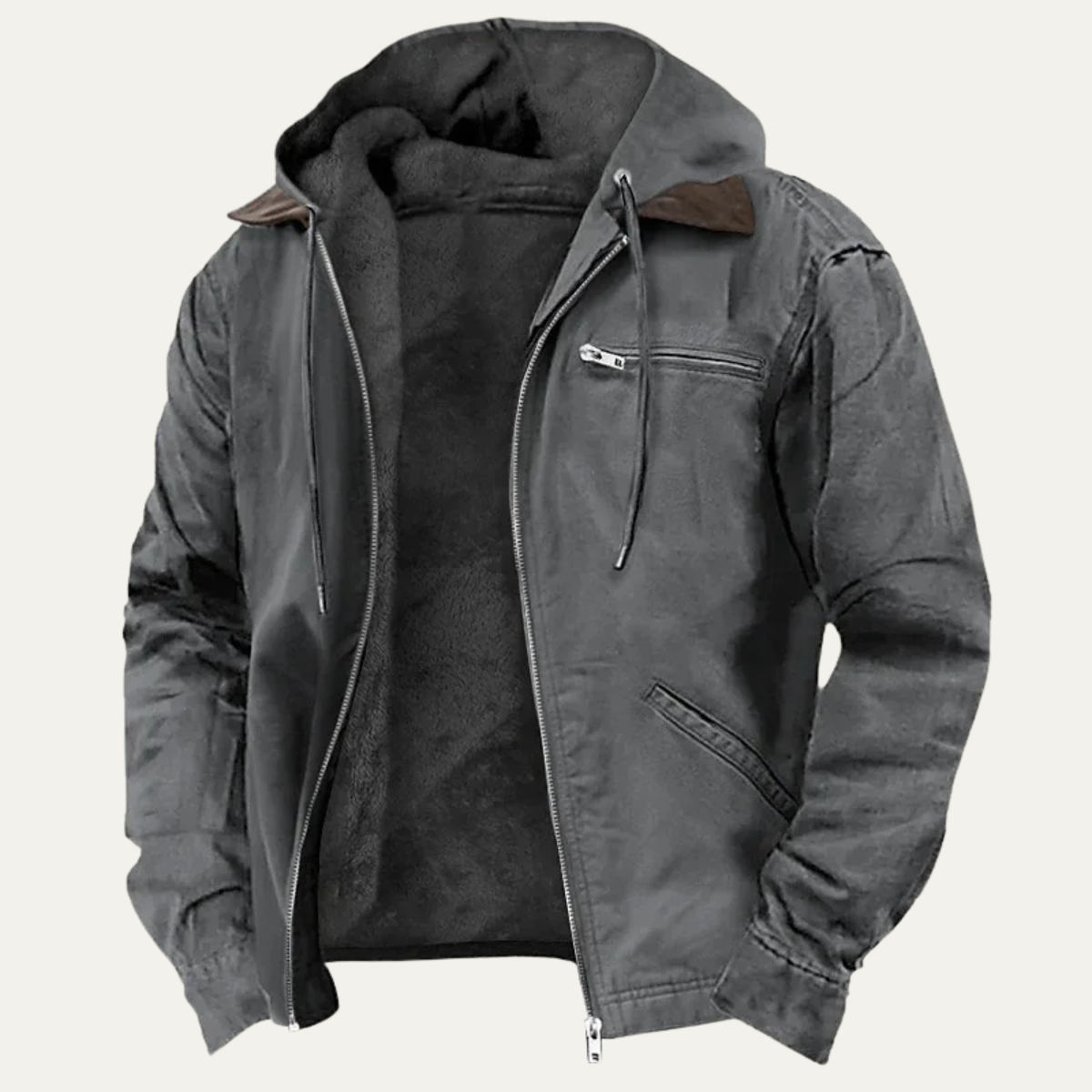 Men's Slim Water Resistant Fleece Hoodie Jacket