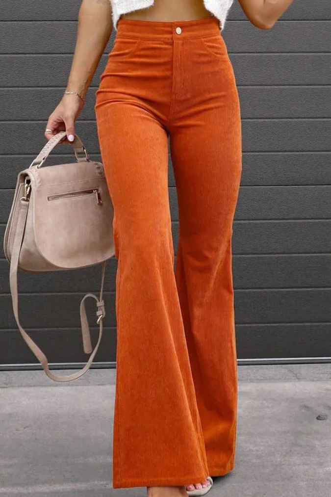 Luxurious High Waist Velvet Womens Pants