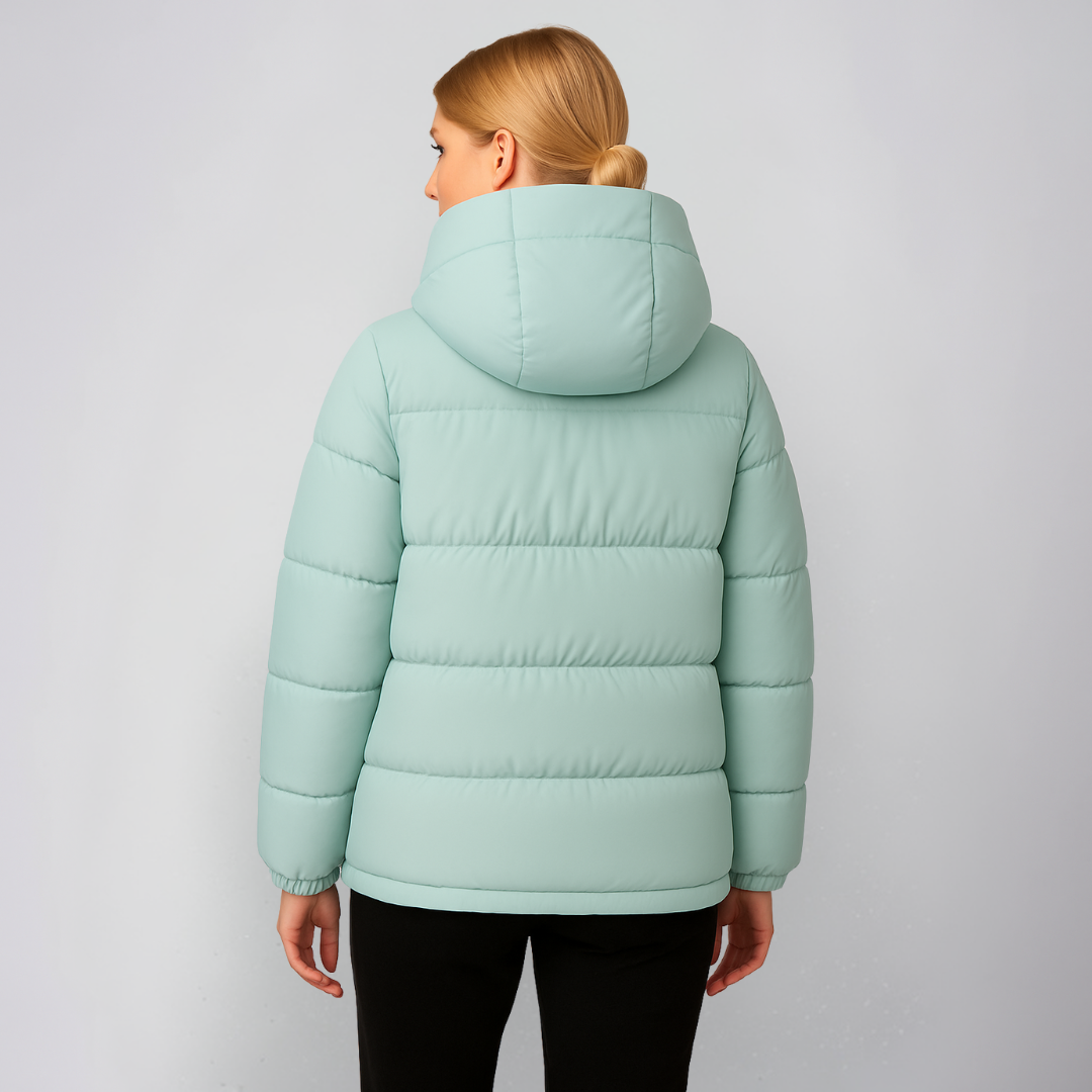Warm Women's Parka Coat with Lace Details