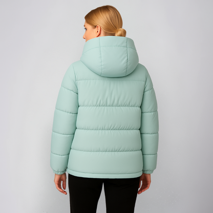Warm Women's Parka Coat with Lace Details