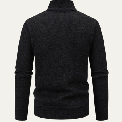 Relaxed Fit Men's Knit Zipper Cardigan Sweater