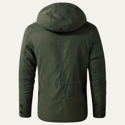 Rugged Corduroy Work Jacket with Faux Fur Collar