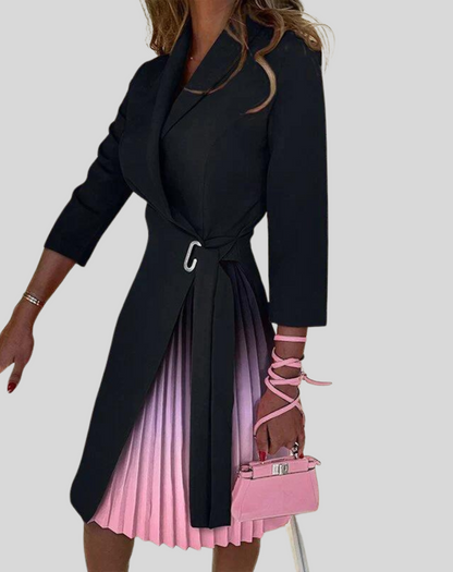 Stylish Waist Belted Ladies Dress