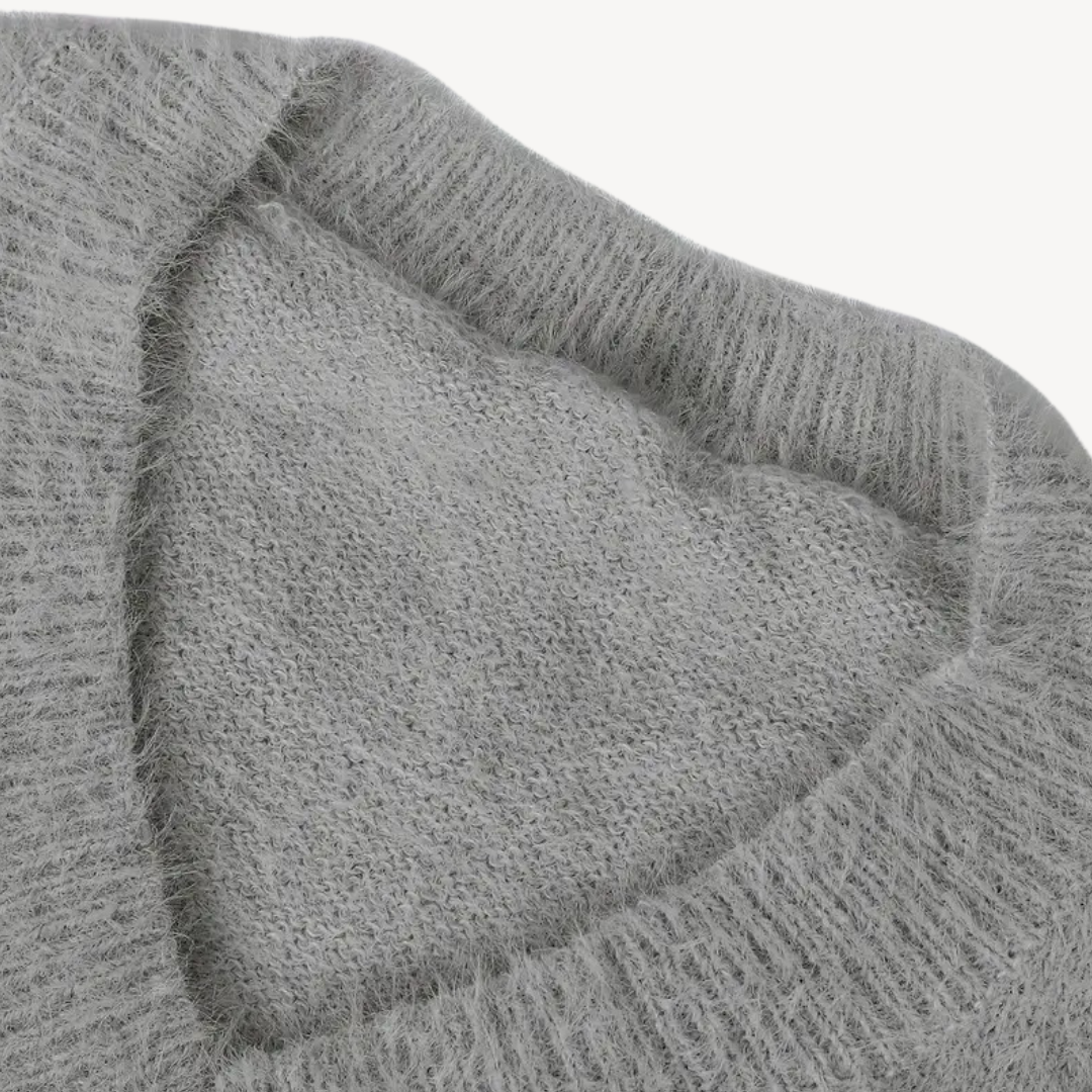 Classic V Neck Knit Sweater for Ladies