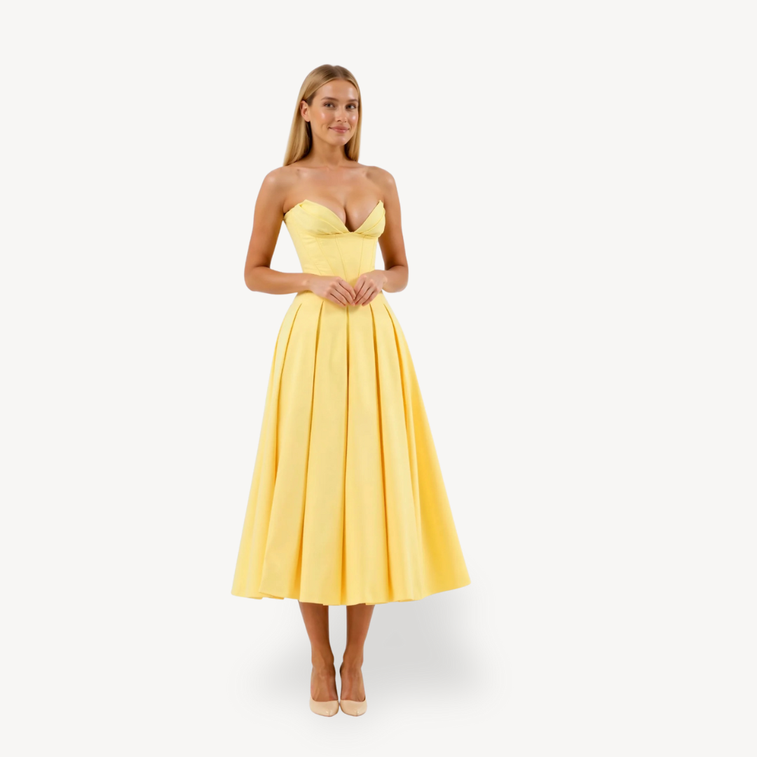 Sleeveless Lace Up Fitted Waist Dress
