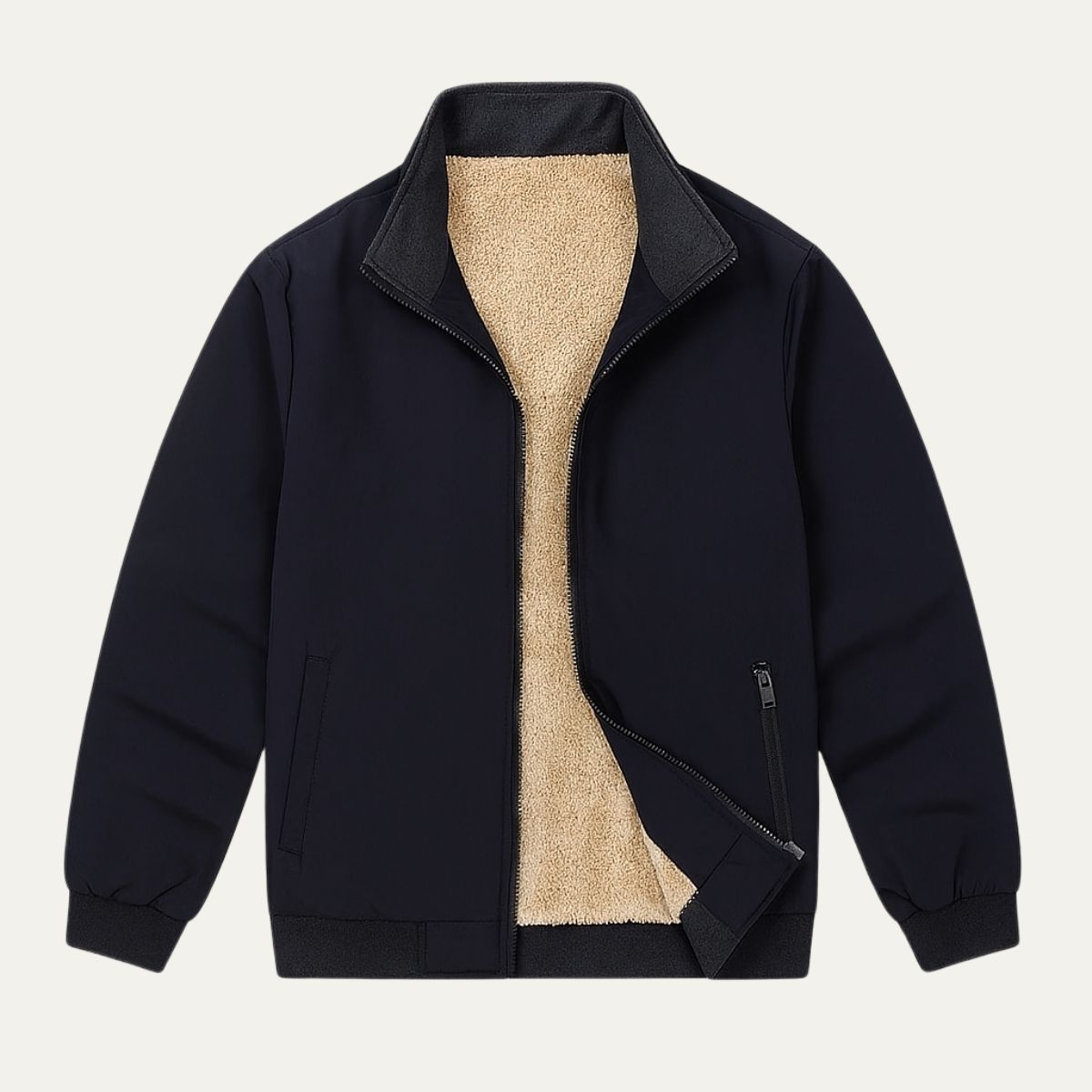 Waterproof Men's Fleece Bomber Jacket with Multiple Pockets - OutfitLondon