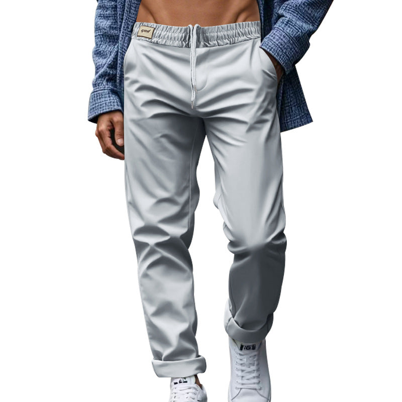 Men's Casual Cotton Loose Fit Trousers with Pockets