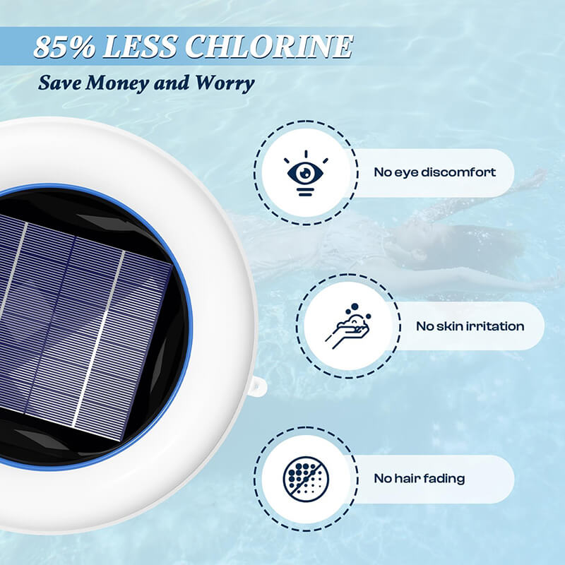 Solar Pool Ionizer with LED Light – Chlorine-Free Purifier for Pools, Hot Tubs & Spas | Reduce Algae, Clean Water