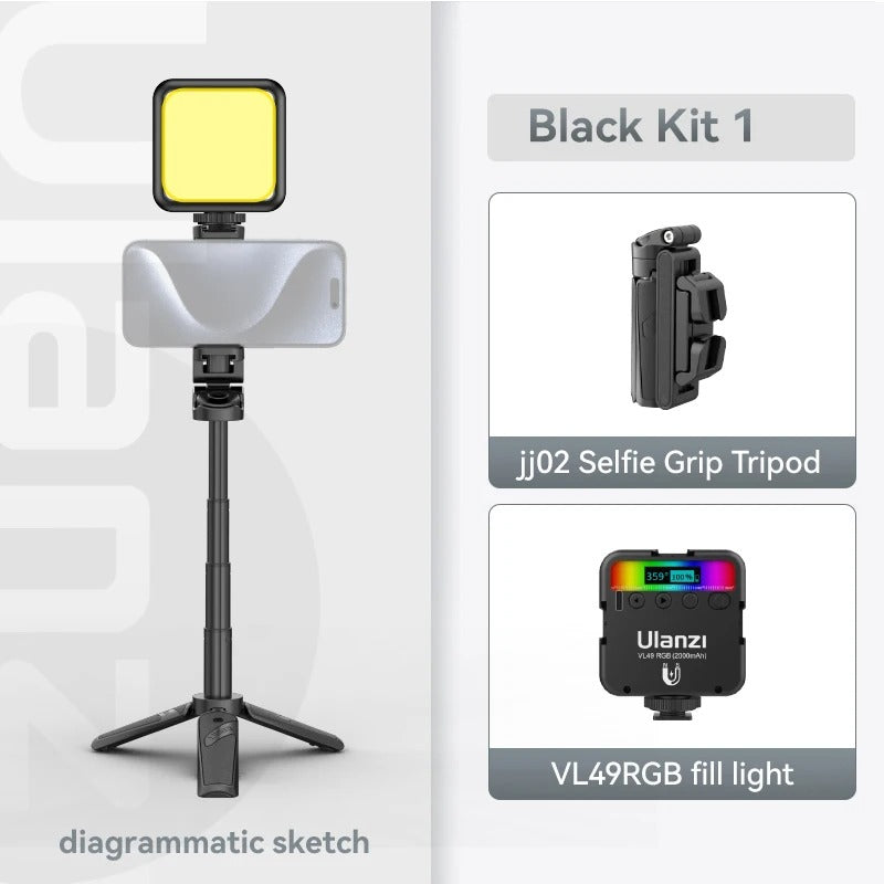Compact Bluetooth Selfie Stick With 360 Rotation
