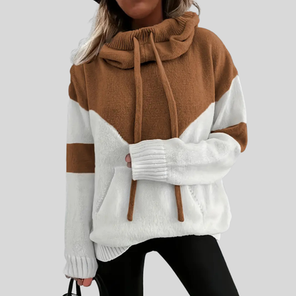 Soft Fleece Dual Color Hooded Sweatshirt