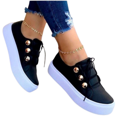 Platform Orthopedic Women Shoes Arch Support Breathable Comfortable Round Toe Box Lace Up Anti-Slip Fashion Shoes