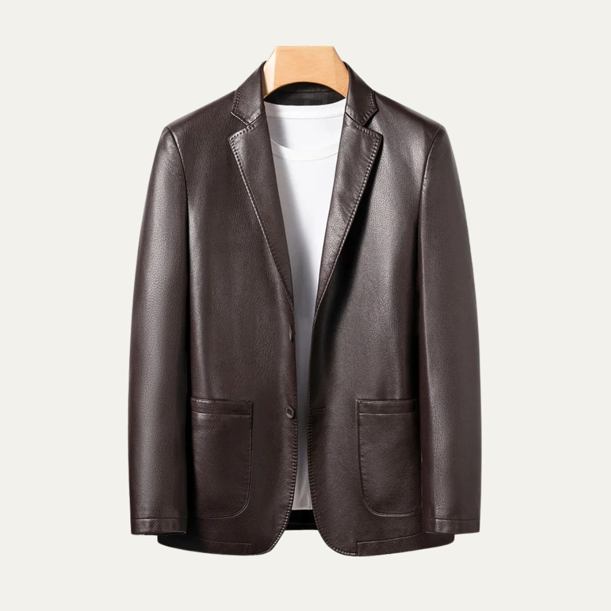 Affordable Men's Synthetic Leather Smart Jacket Coat