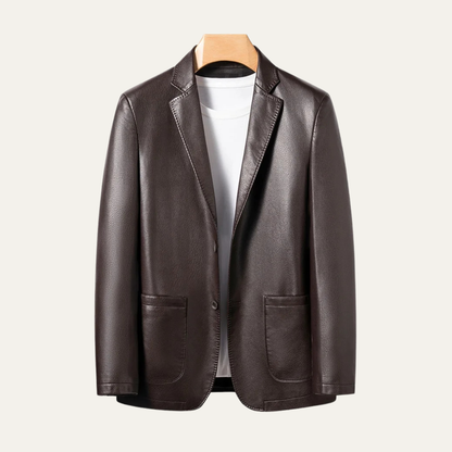 Affordable Men's Synthetic Leather Smart Jacket Coat