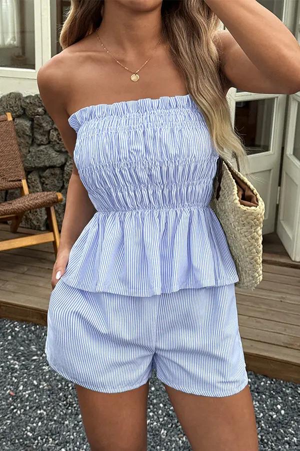 Ruffled Halter Summer 2 Piece Outfit Set - OutfitLondon