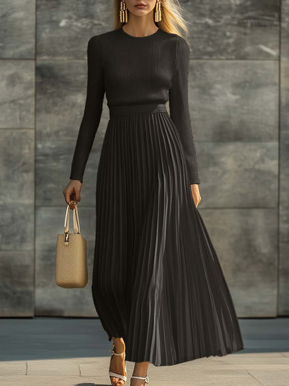 Relaxed Fit Satin Knit Dress
