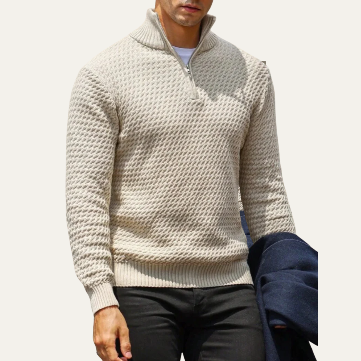 Premium Men's Quarter Zip Sweater