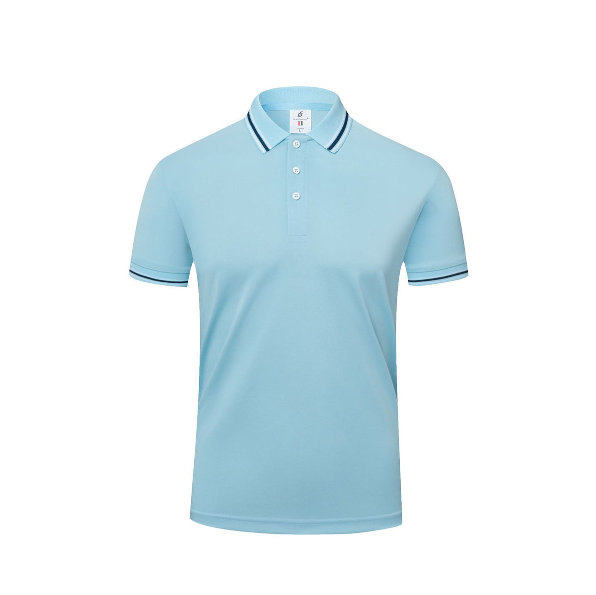 Men's Casual Cotton Short-Sleeve Polo Shirt with Lapel Collar